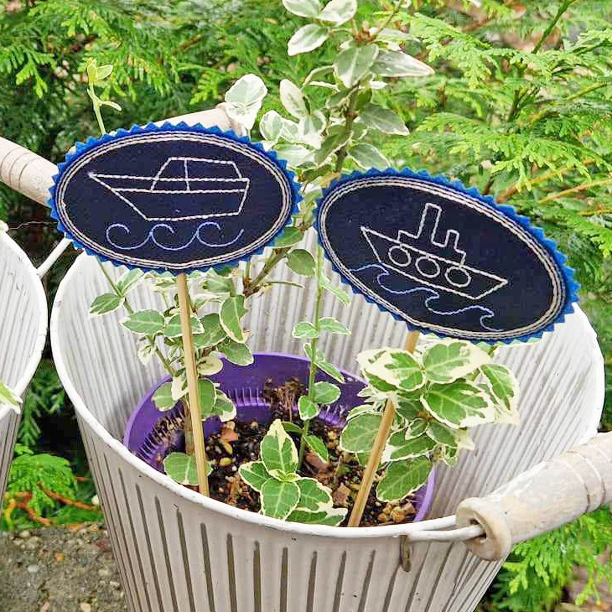5x Stickdatei Schiffe Blumenpieker - Sewando