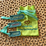 16x Stickdatei "Motivation" Beutel und Anhänger