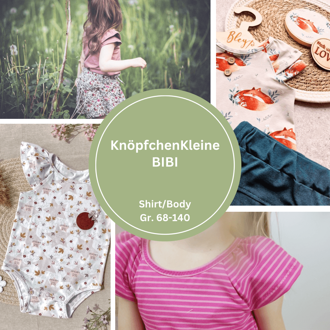 Sommershirt, Body, KK BIBI, Schnittmuster & Nähanleitung Gr. 68-140 - Sewando