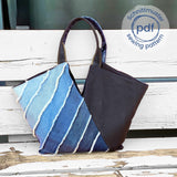 V-Shape - Tasche aus alter Jeans nähen mit Innenfutter, Wendetasche, incl. Patchwork- & Streifen-Variante