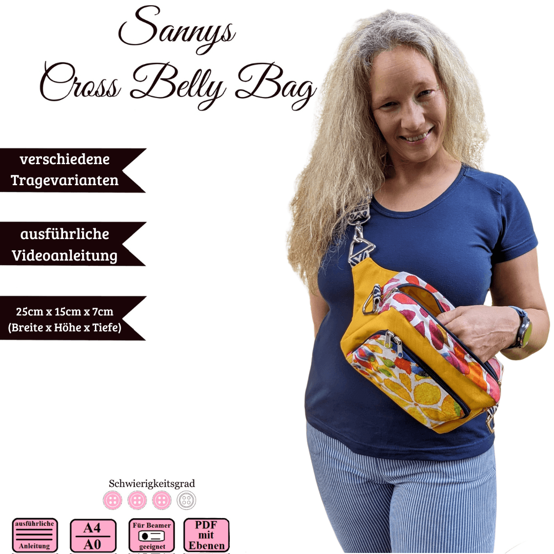 Sannys Cross Belly Bag – EBook und Nähanleitung Tasche - Sewando