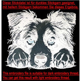 Stickdatei Applikation Border Collie "Vera" - realistisch - FÜR HELLE & DUNKLE STOFFE