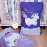 Einhorn Stickdatei, fröhliches Doodle Kindermotiv für deine Stickmaschine - Sewando