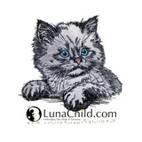 Stickdatei Applikation Katze "Cilly" - realistisch - FÜR HELLE & DUNKLE STOFFE