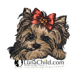 Stickdatei Applikation Yorkshire Terrier "Lisa" - realistisch - FÜR HELLE & DUNKLE STOFFE