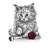 Stickdatei Angora Katze mit Wolle "Shadow" - realistisch - FÜR HELLE STOFFE