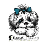 Stickdatei Shih Tzu "Laila" - realistisch - FÜR HELLE STOFFE
