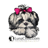 Stickdatei Applikation Shih Tzu "Laila"- realistisch - FÜR HELLE & DUNKLE STOFFE