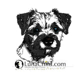 Stickdatei Border Terrier "Jacke" - realistisch - FÜR HELLE STOFFE