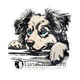 Stickdatei Applikation Australian Shepherd "Bruno"- realistisch - FÜR HELLE & DUNKLE STOFFE
