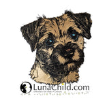 Stickdatei Applikation Border Terrier "Jacke" - realistisch - FÜR HELLE & DUNKLE STOFFE