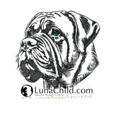 Stickdatei Mastiff "Marta" - realistisch - FÜR HELLE STOFFE