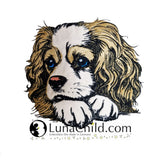 Stickdatei Applikation King Charles Cavalier Spaniel "Lotte" - realistisch - FÜR HELLE & DUNKLE STOFFE