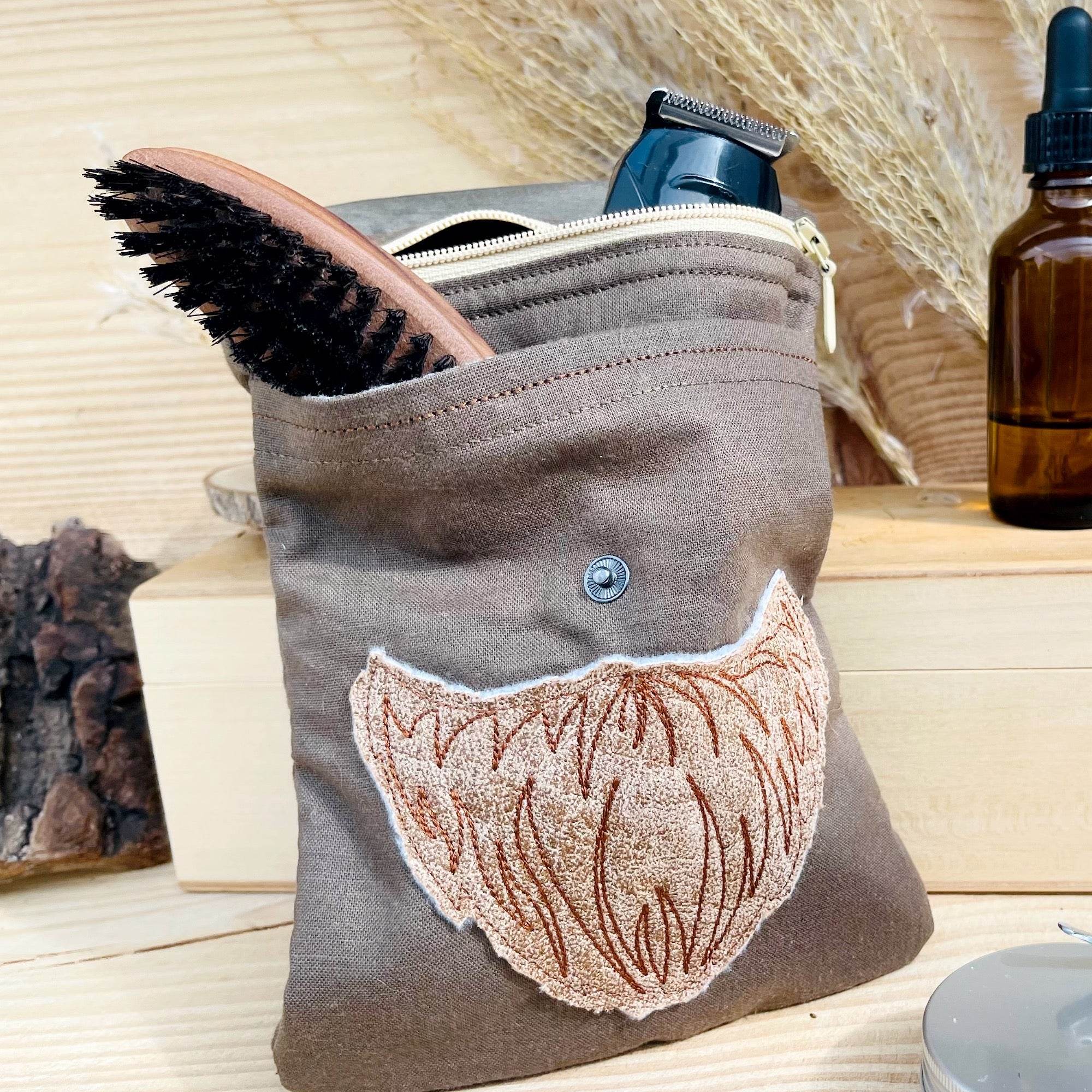 Stickdatei Beard Care Bag “BC” 15x21, In The Hoop Tasche - Sewando