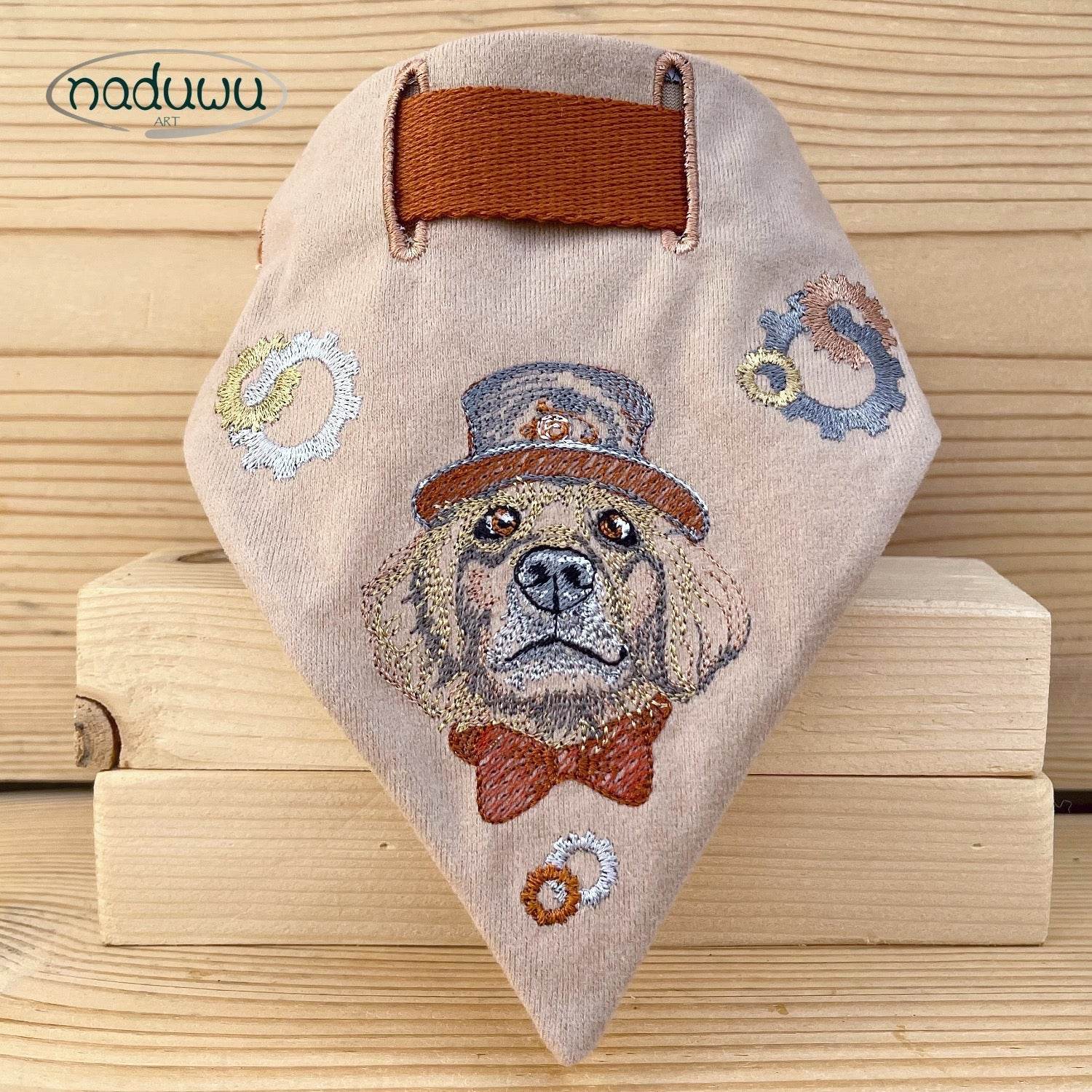 Stickdatei Halstuch für Hunde 3 Größen, Bandana mit Motiv und blanko - Sewando