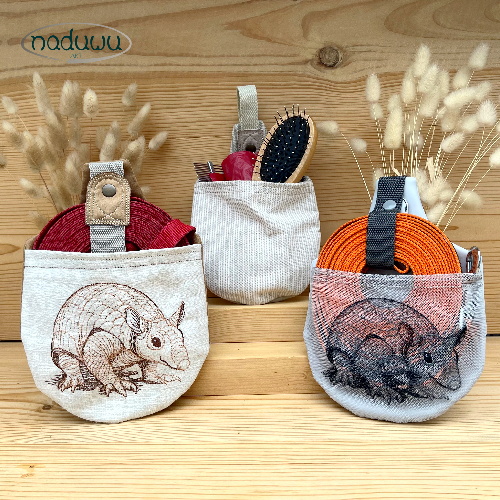 Stickdatei Beutel 16x23, In The Hoop Hundeleinentasche armadillo L-Bag - Sewando