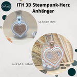 Stickdatei Steampunk Herz Anhänger 6x8 & 7x10, In The Hoop 3D-Anhänger - Sewando