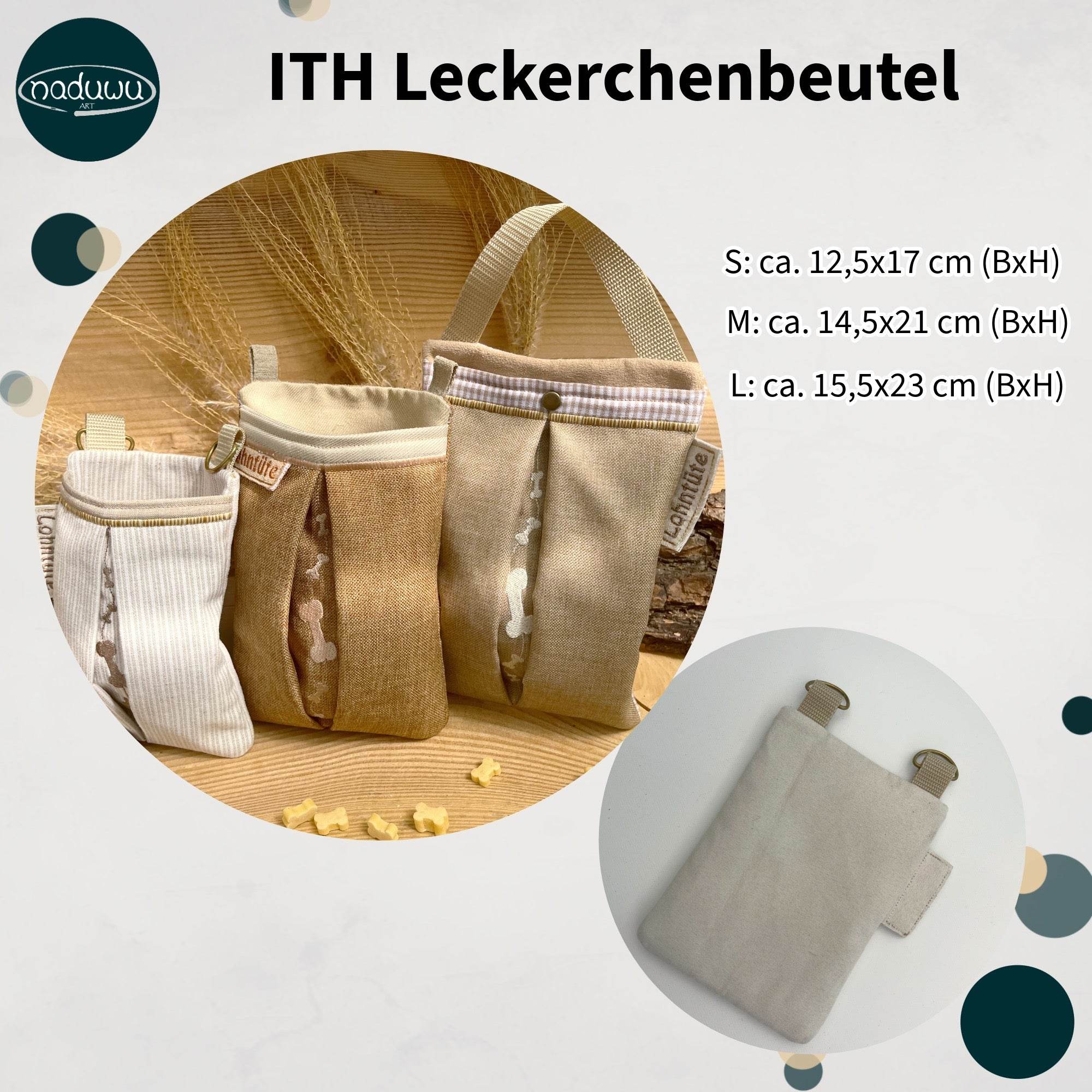 Stickdatei Leckerchenbeutel Set In The Hoop, 3 Größen ab 13x18 - Sewando