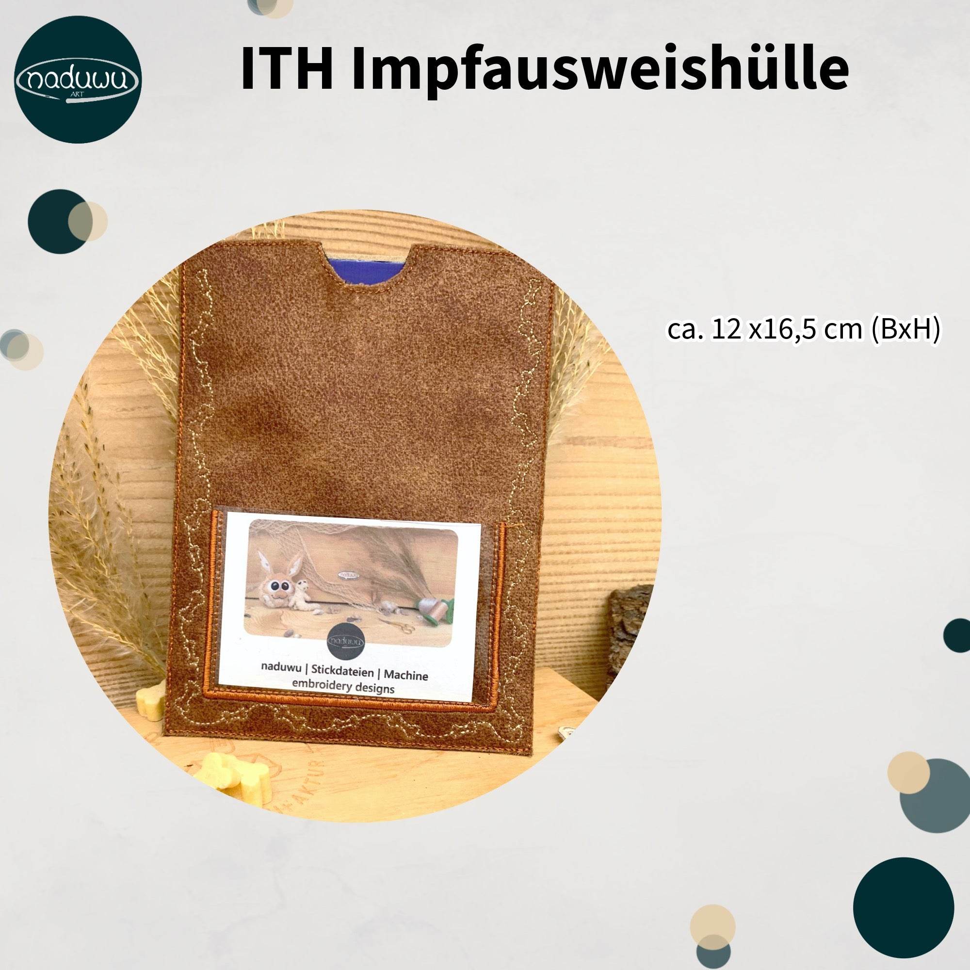 Stickdatei Impfpass Hülle 13x18 für Hunde, ITH Stickdesign - Sewando