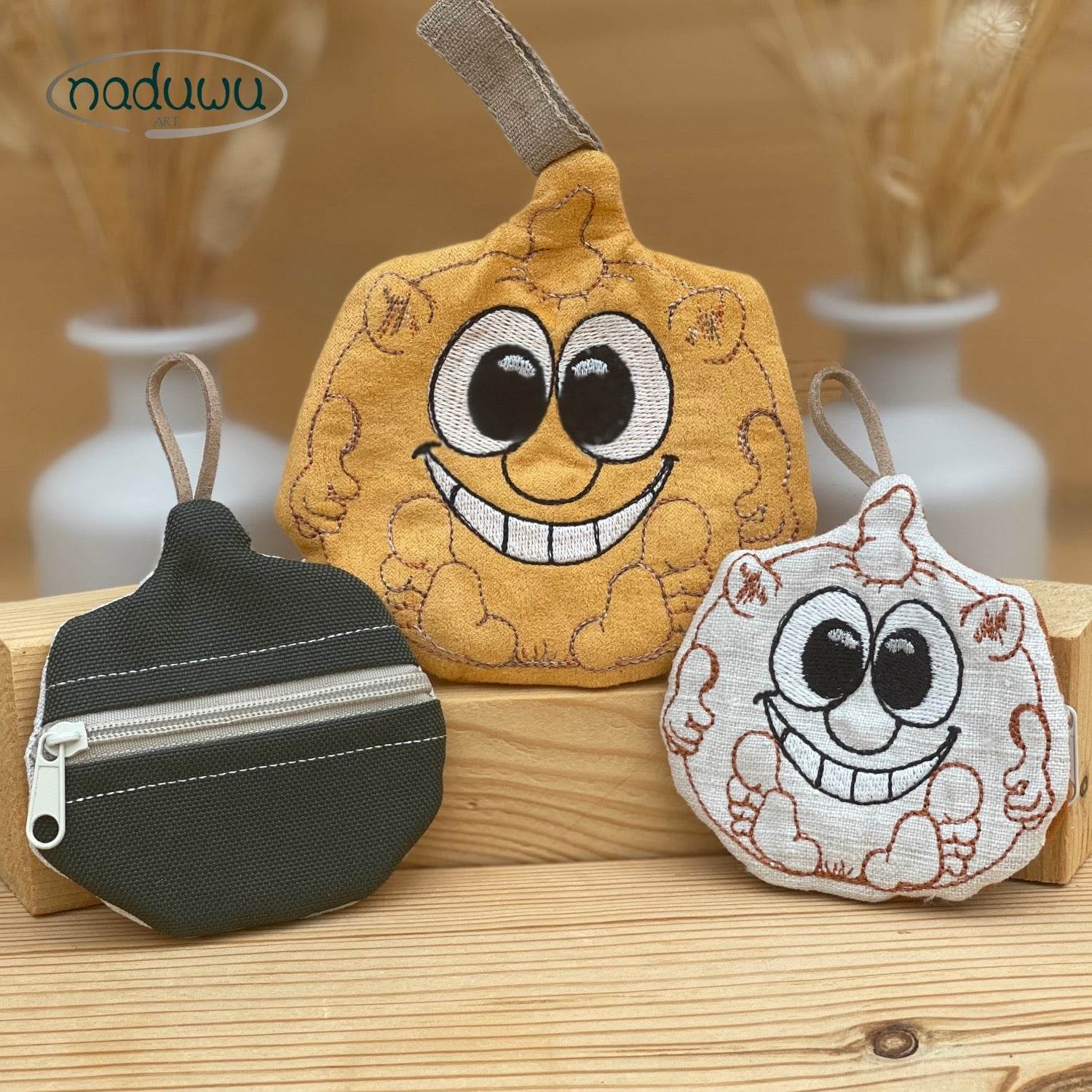 Stickdatei Kürbis Mini Zip Bag Set, ITH Tasche 10x10 und 13x13 - Sewando