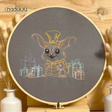 Stickdatei Monster Fred Set 10 Größen ab 10x10, Scribble mit Geschenken - Sewando