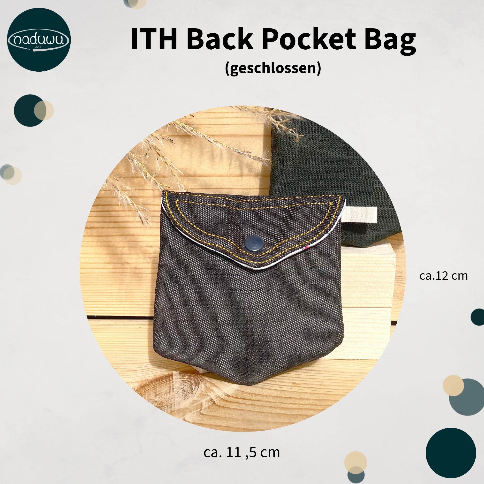 Stickdatei Jeanstasche 13x18 mit Klappe, ITH Back Pocket Bag - Sewando