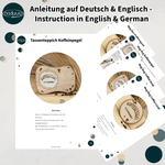 Stickdatei Kaffee Mug Rug Set 10x10, und 13x18 - Sewando