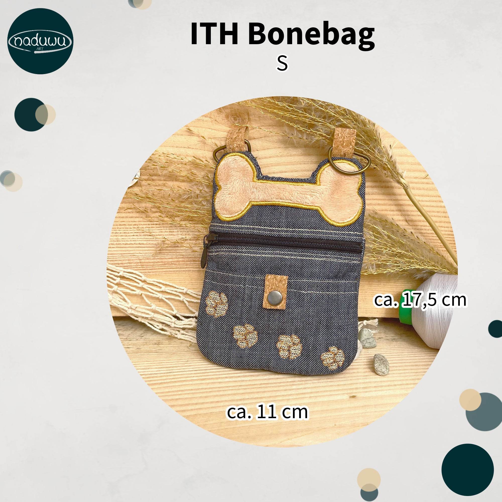Stickdatei Reißverschlusstasche 13x18, ITH BoneBag - Sewando