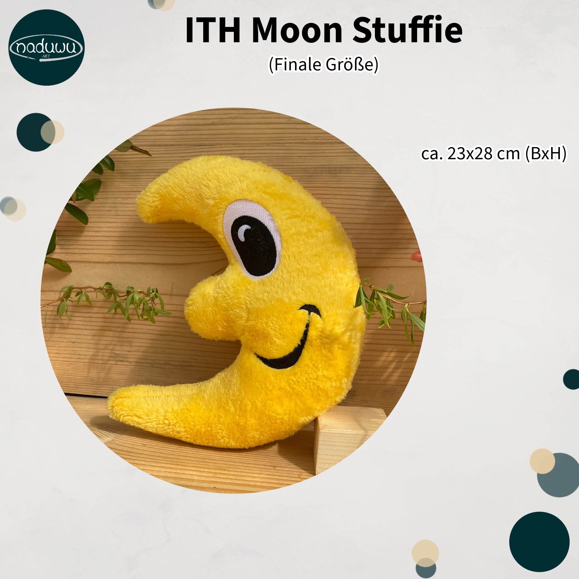Stickdatei Mond Stuffie 24x34, ITH Kuschel-Mond - Sewando