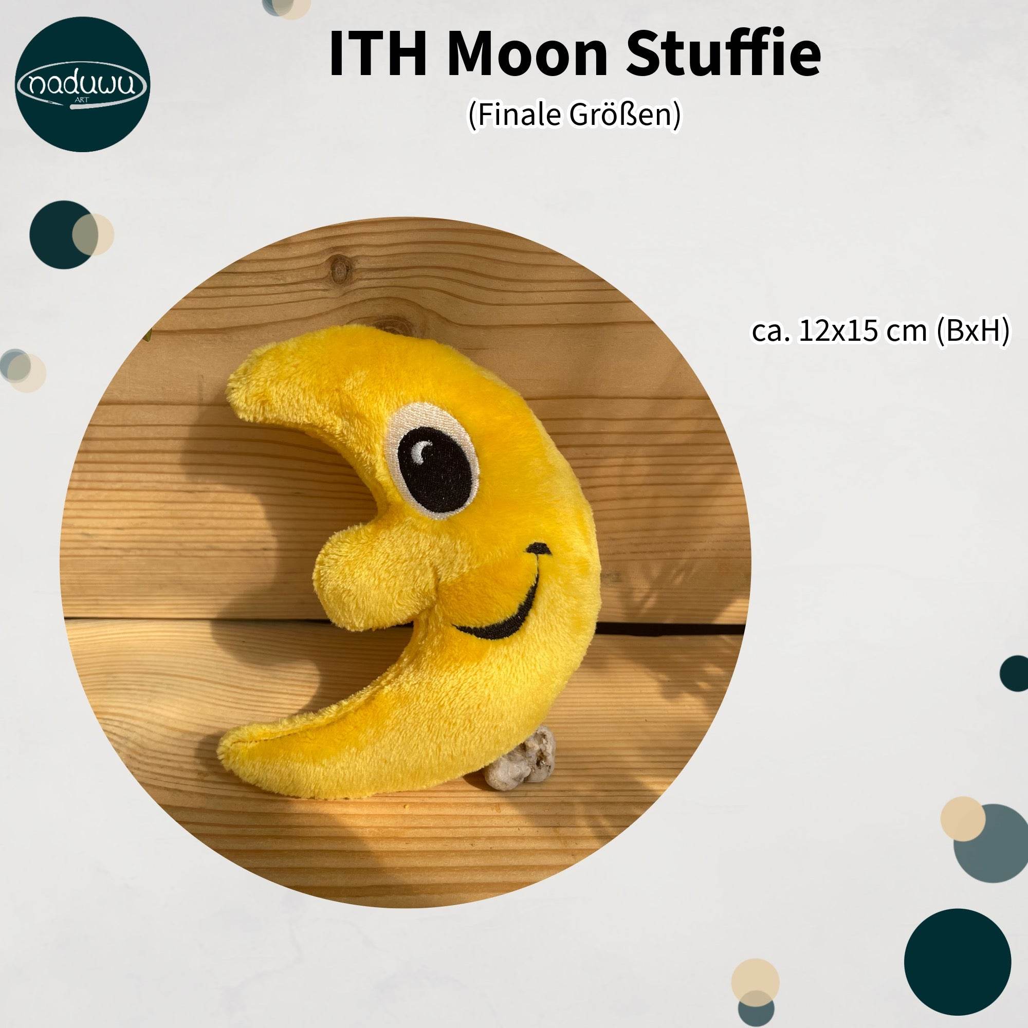 Stickdatei Mond Stuffie 13x18, ITH Kuschel-Mond - Sewando