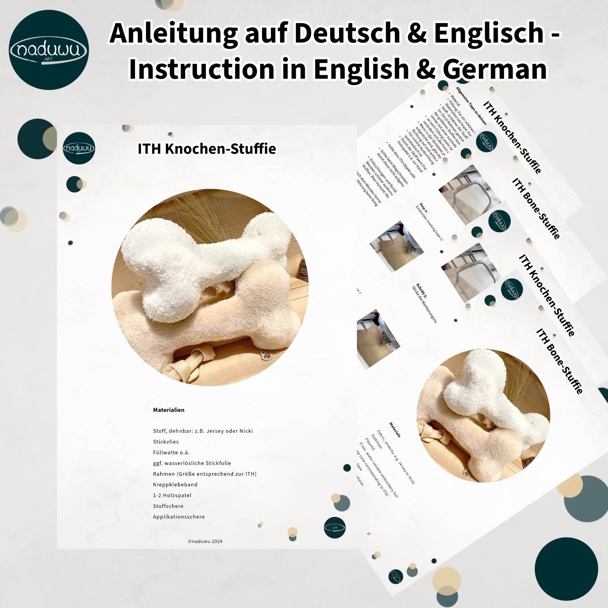 Stickdatei Knochen 20x36, ITH Knochenstuffie - Sewando