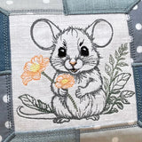 Stickdatei Gartenmaus Set 6 Größen, Maus Scribble ab 9x8