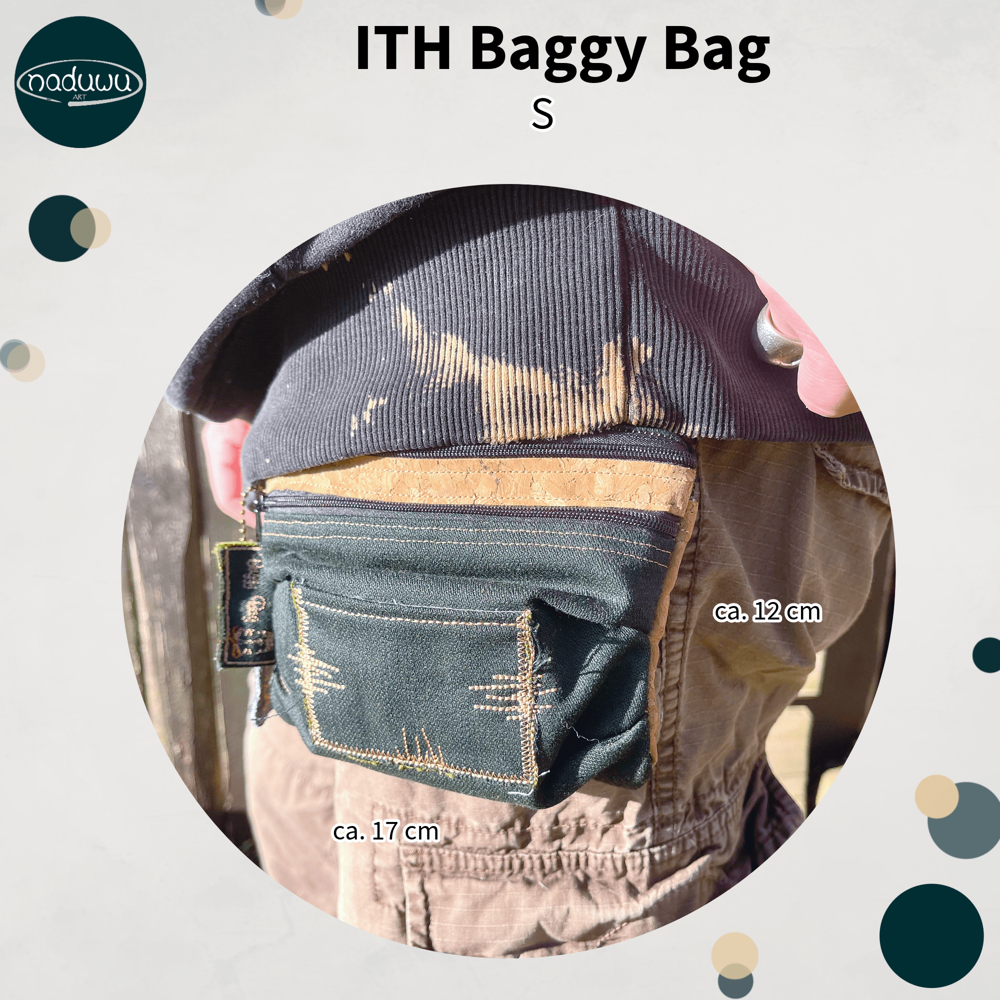Stickdatei Baggy Bag 13x18, ITH Tasche mit 2 Reißverschlüssen - Sewando