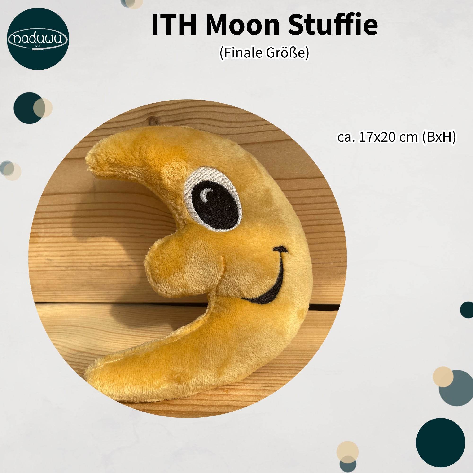 Stickdatei Mond Stuffie 18x26, ITH Kuschel-Mond - Sewando