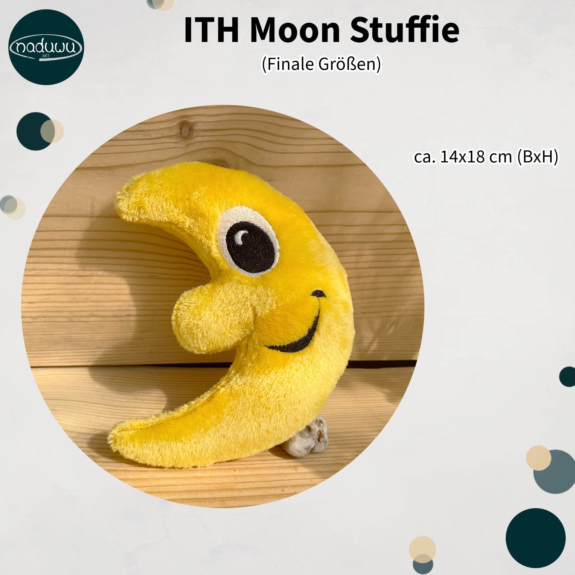 Stickdatei Mond Stuffie 15x21, ITH Kuschel-Mond - Sewando