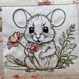 Stickdatei Gartenmaus Set 6 Größen, Maus Scribble ab 9x8