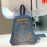 Stickdatei Tasche Spendierhose 10x10, ITH Stickdatei Taschenbaumler - Sewando