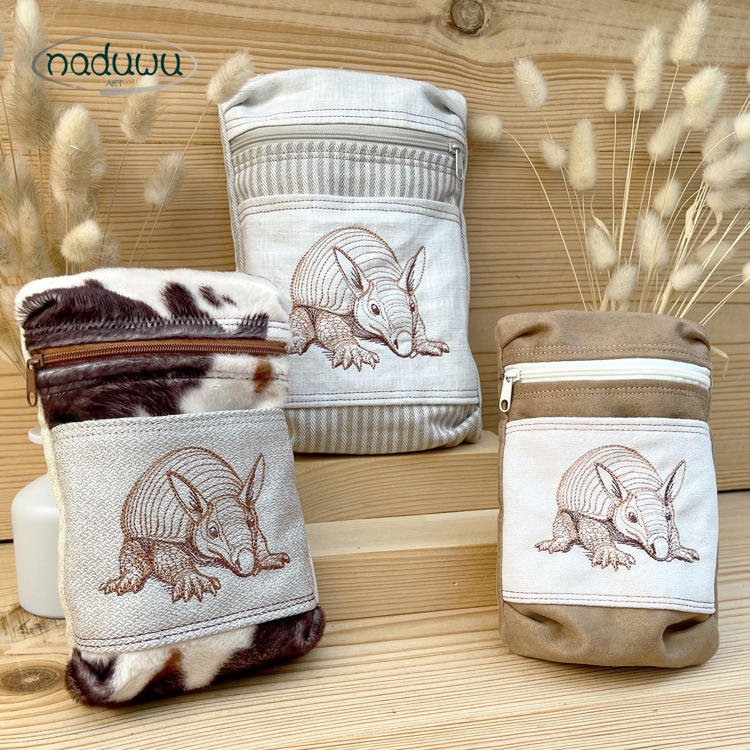 Stickdatei BoxyDillo Bag S, M, L Set, ITH Tasche mit Reißverschluss - Sewando