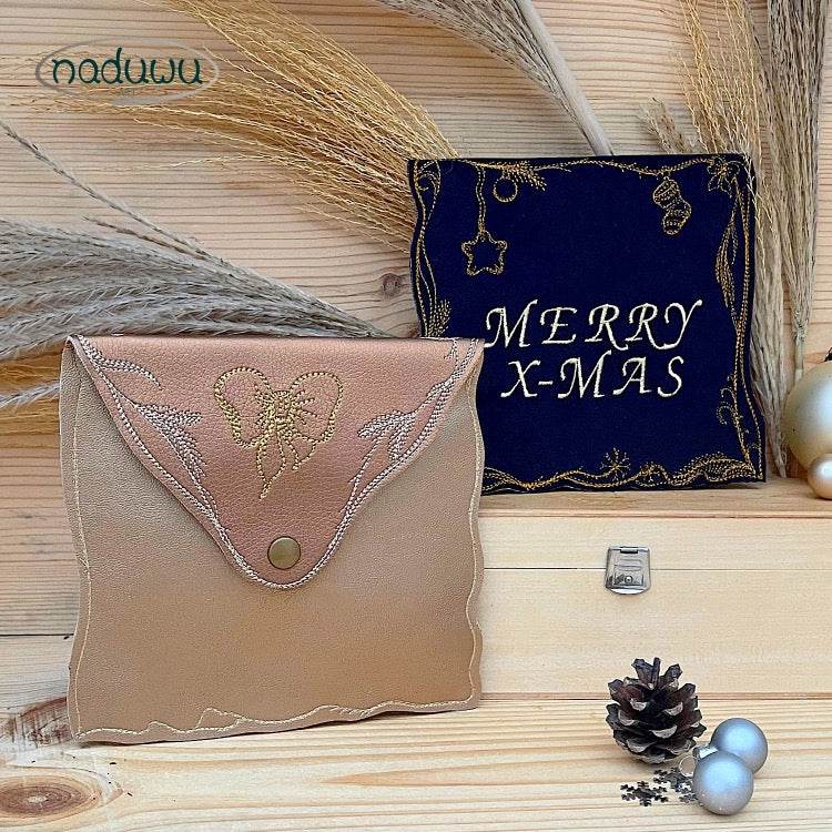 ITH Stickdatei Weihnachten Set, Geschenkumschlag und Anhänger - Sewando
