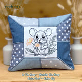 Stickdatei Gartenmaus Kissen 6 Größen, ITH Stickdatei Kissen Set