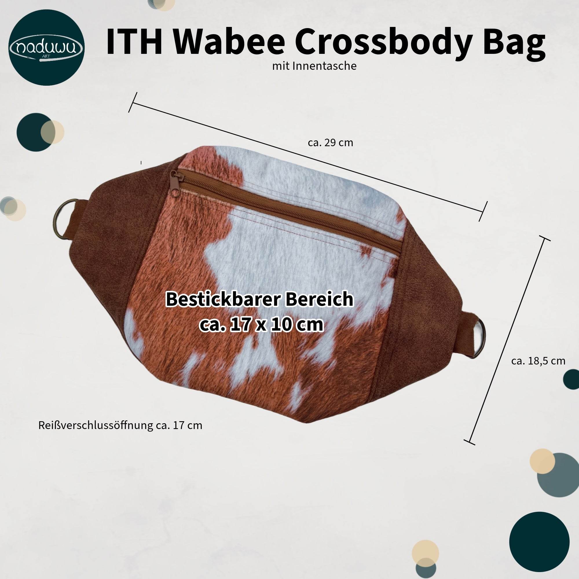 ITH Stickdatei Crossbody Bag 20x30 mit Innentasche, In The Hoop Tasche Wabee - Sewando