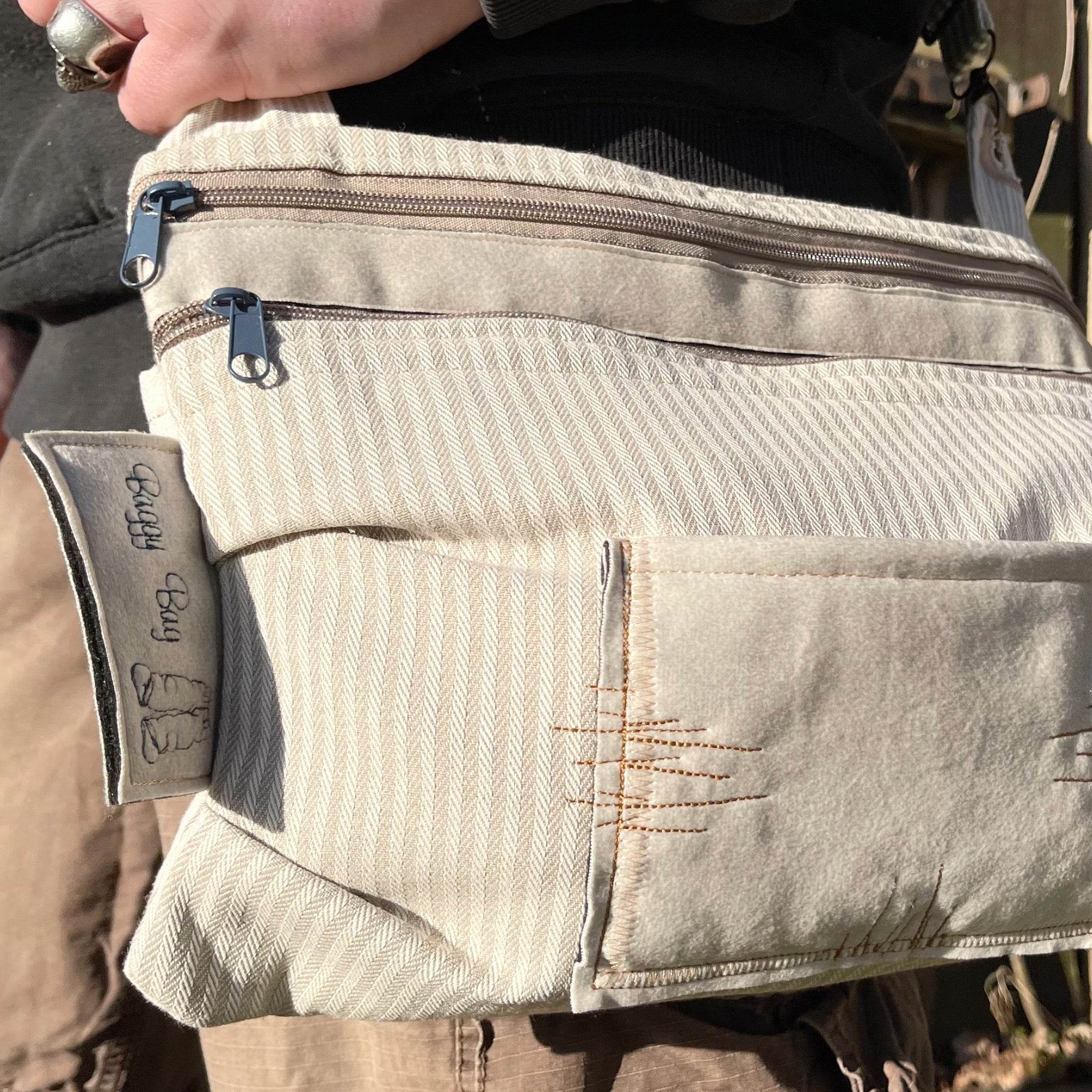 Stickdatei Baggy Bag 24x36, ITH Tasche mit 2 Reißverschlüssen - Sewando