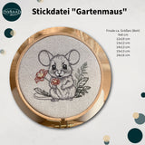 Stickdatei Gartenmaus Set 6 Größen, Maus Scribble ab 9x8
