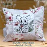 Stickdatei Gartenmaus Kissen 6 Größen, ITH Stickdatei Kissen Set