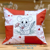 Stickdatei Gartenmaus Kissen 6 Größen, ITH Stickdatei Kissen Set