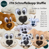 Stickdatei Hund Stuffie Set, ITH Kuschelkissen Schnuffelkopp in 8 Größen