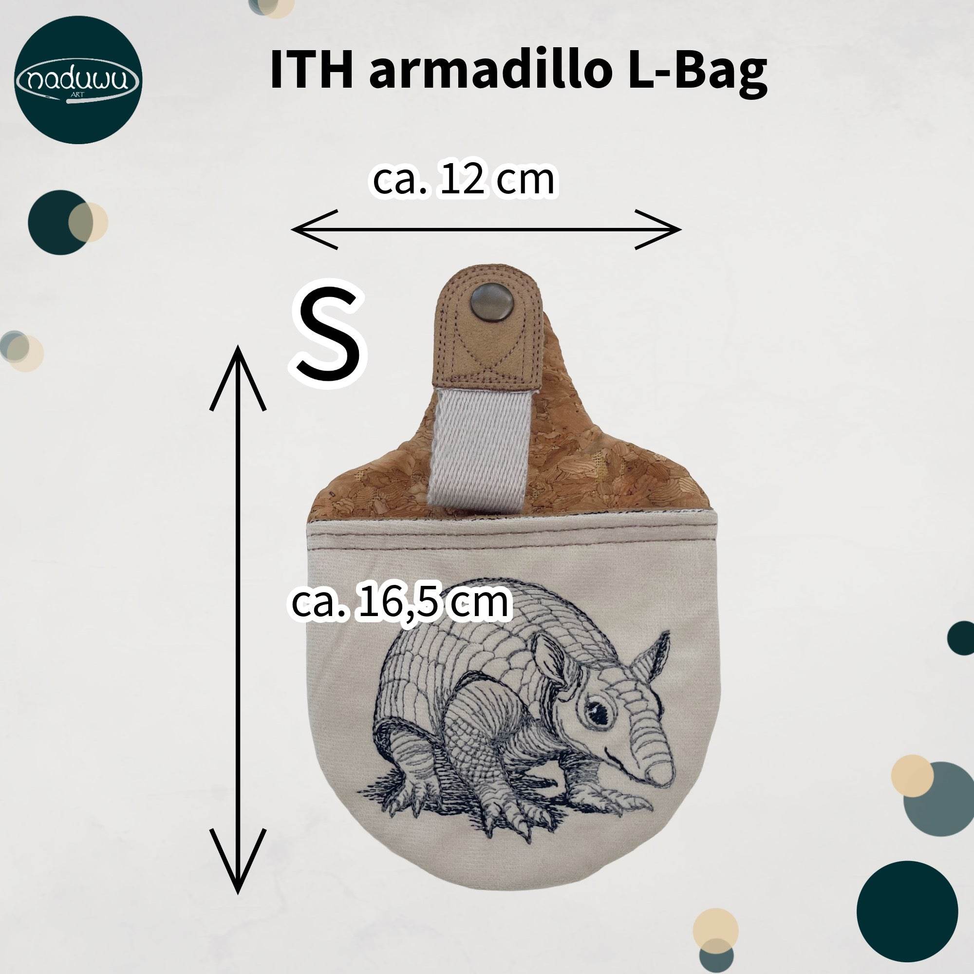 Stickdatei Beutel 13x18, In The Hoop Hundeleinentasche armadillo L-Bag - Sewando