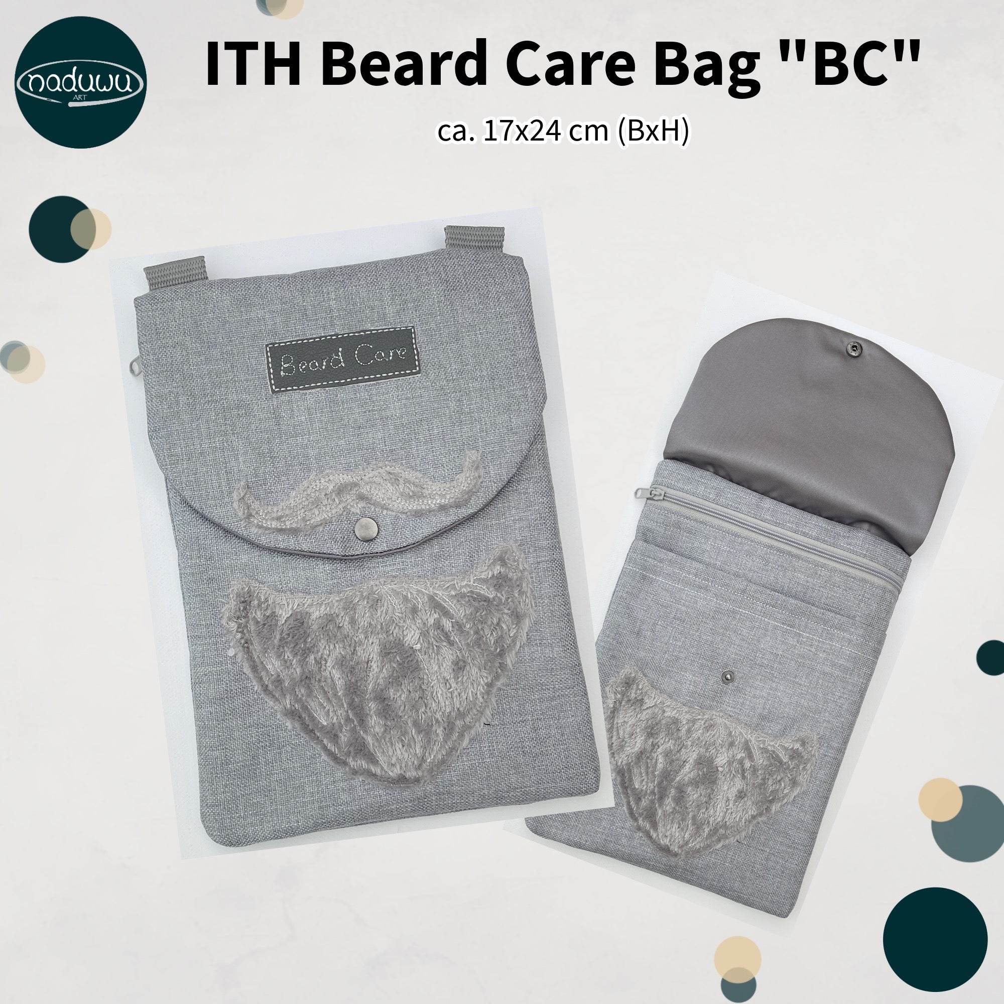 Stickdatei Beard Care Bag “BC” 18x25, In The Hoop Tasche - Sewando