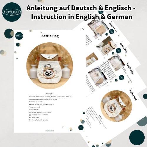 Stickdatei Kettle Bag Set mit 5 Größen, ITH Stickdatei Tasche - Sewando