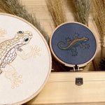 Stickdatei Eidechse Set 7 Größen, Gecko Scribble ab 10x10 - Sewando